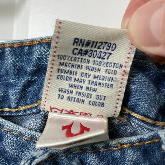 Y2K True Religion Jeans Womens 30 Straight Leg Distressed Johnny 2000s - Picture 3 of 7